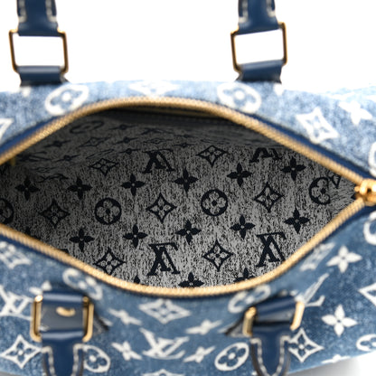 Louis Vuitton Monogram Jacquard Denim Speedy Bandouliere 25 Bleu 5 of 8