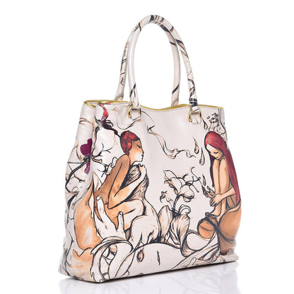 Prada X JAMES JEAN Cervo Lux Fairy Print Large Tote Prugna 3 of 8