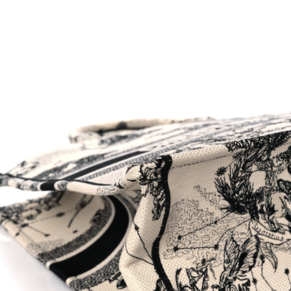 Christian Dior Canvas Embroidered Large Toile De Jouy Book Tote Latte 7 of 11