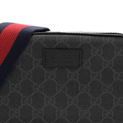 Gucci GG Supreme Monogram Web Shoulder Bag Black Grey 8 of 13