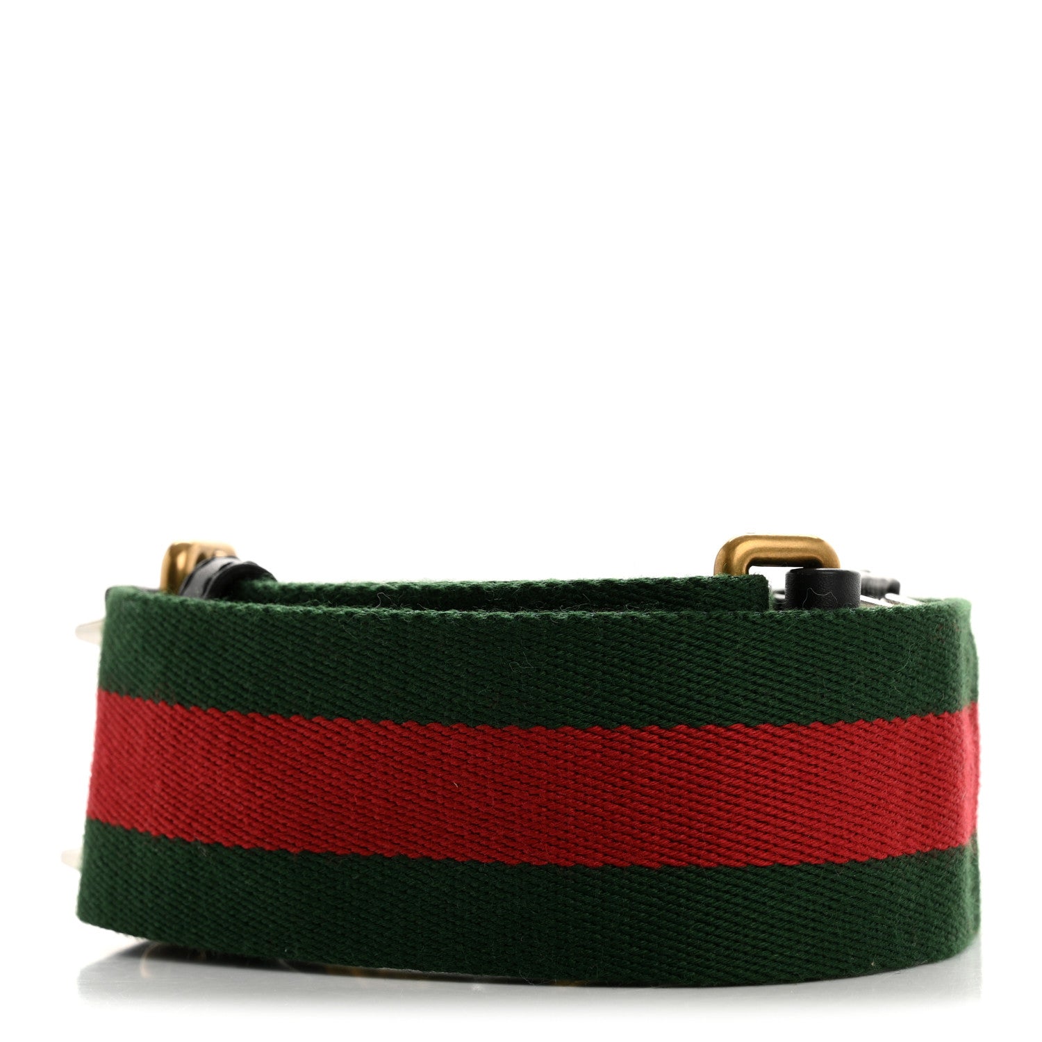 Gucci Canvas Web Studded Wide Shoulder Strap Green Red 2 of 4
