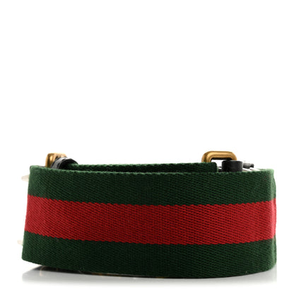 Gucci Canvas Web Studded Wide Shoulder Strap Green Red 2 of 4