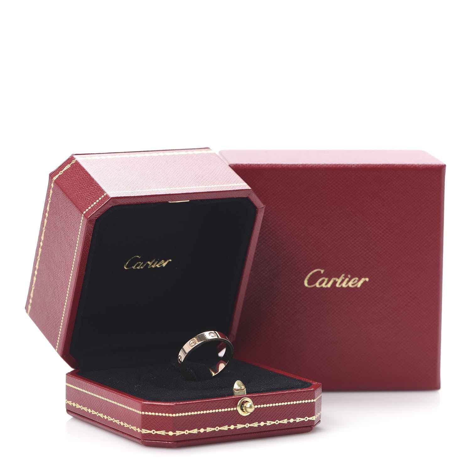 Cartier 18K Pink Gold Diamond 4mm LOVE Wedding Band Ring 57 8 6 of 6