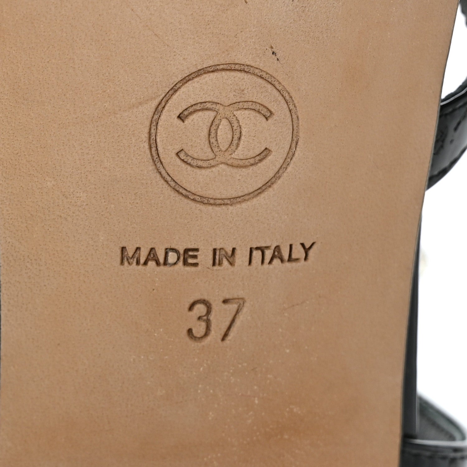 Chanel Patent CC Logo Thong Sandals 37 Black 6 of 6