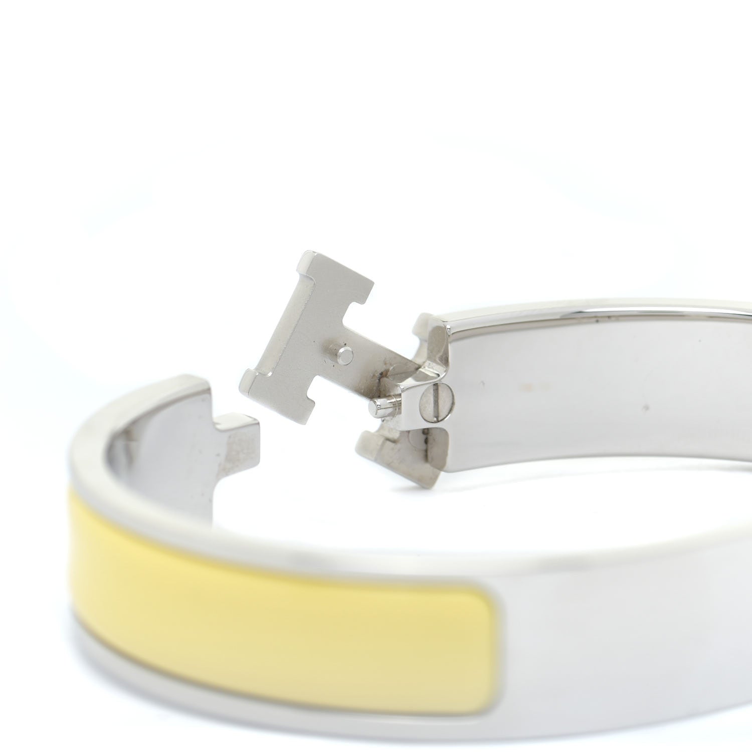 Hermes Enamel Narrow Clic Clac H Bracelet GM Jaune D'Or 5 of 6