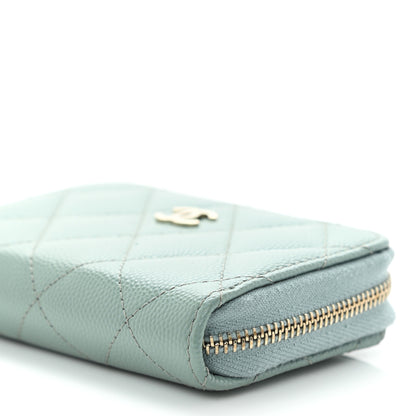 Chanel Caviar Quilted Zip Around Coin Purse Wallet Dark Green 10 of 10