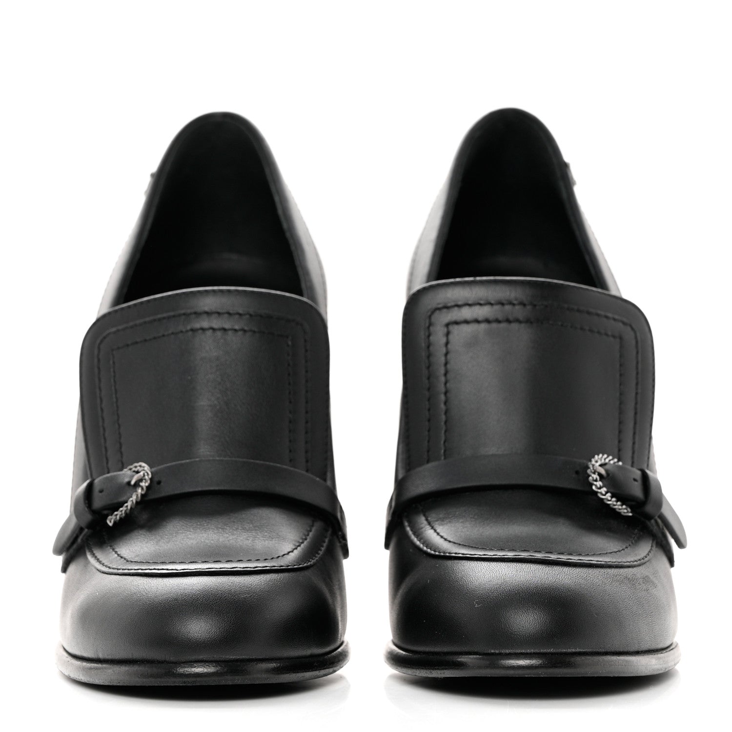 Chanel Calfskin Buckle Pumps 37 Black 2 of 9