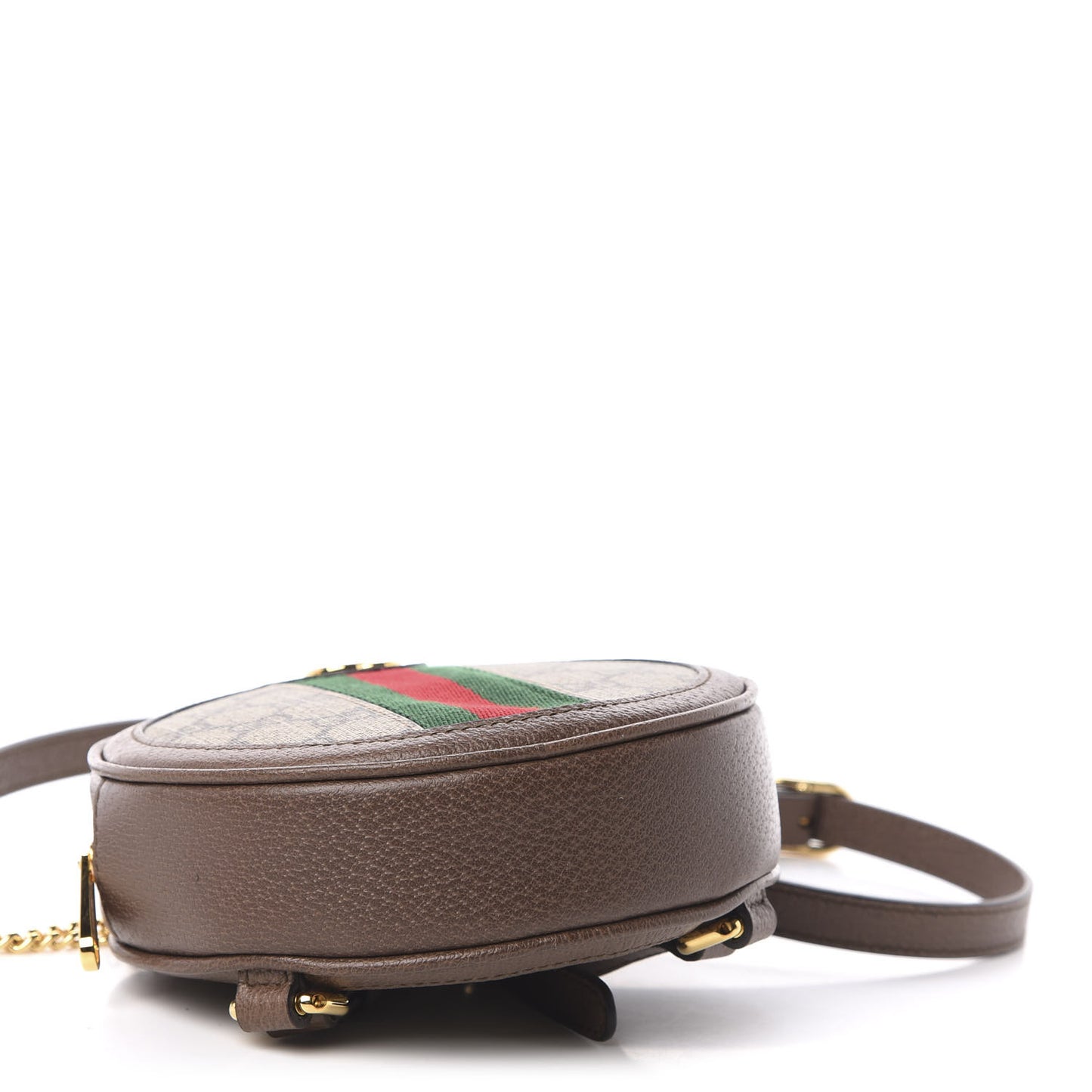GG Supreme Monogram Web Mini Ophidia Round Backpack Brown