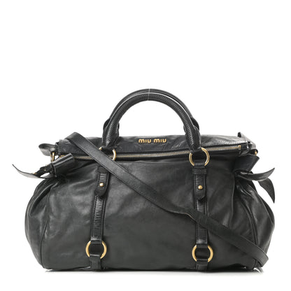 Miu Miu Soft Calfskin Small Bow Bag Black 1 of 16
