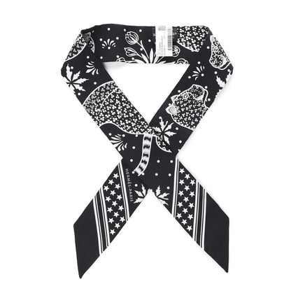 Hermes Silk Les Leopards Twilly Black White 1 of 4