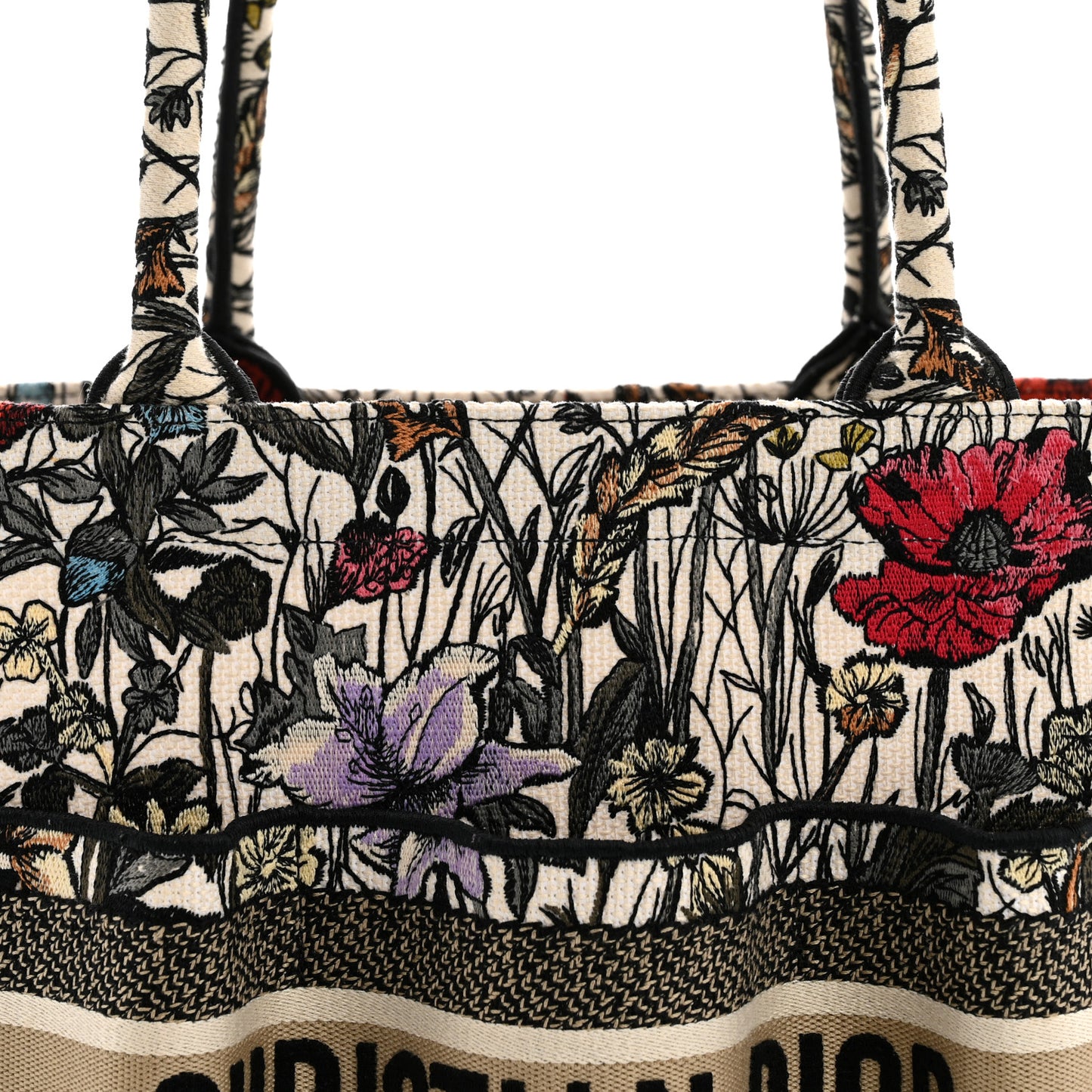 Canvas Embroidered Mille Fleurs Catherine Tote Multicolor