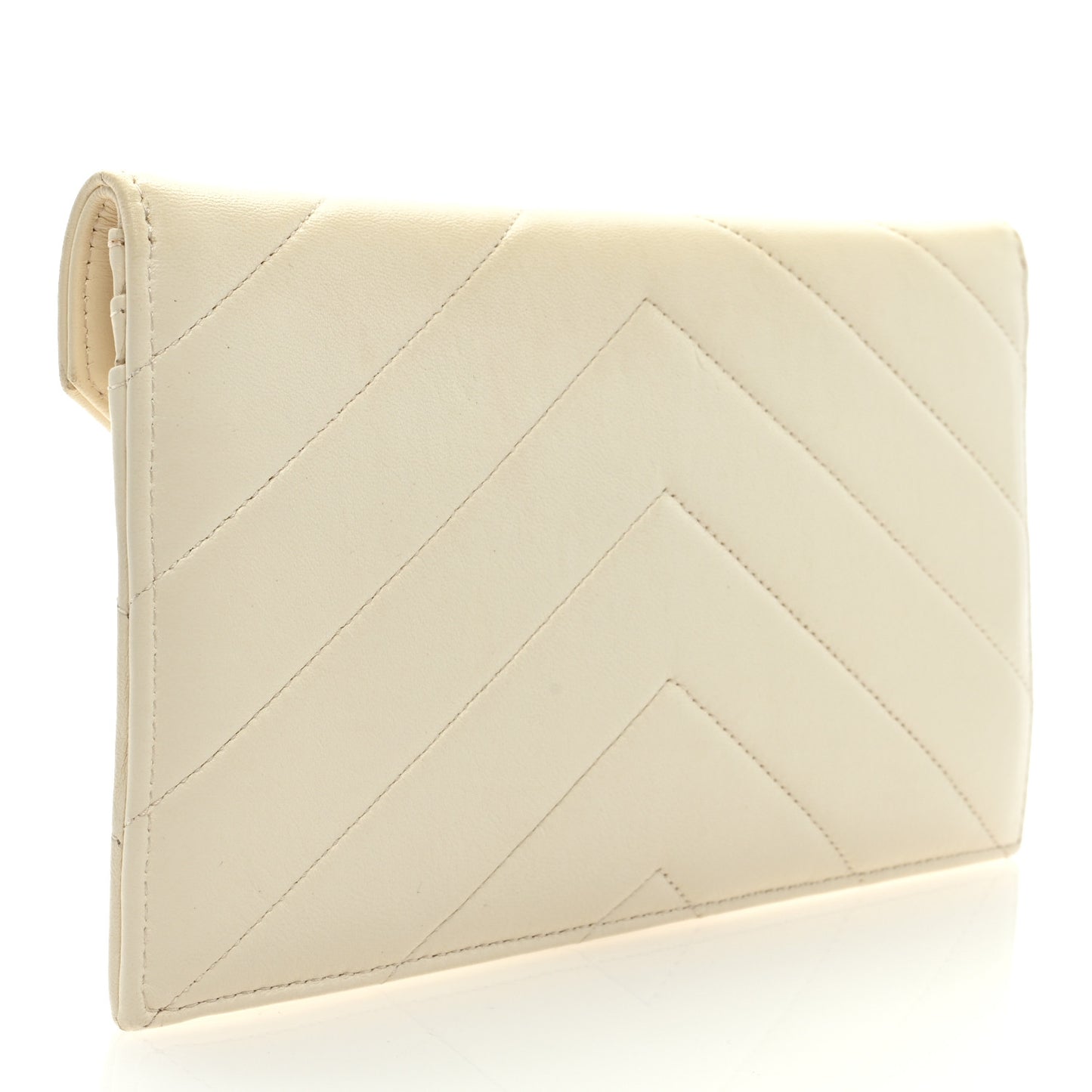 Lambskin Cocomail Envelope Wallet Insert White
