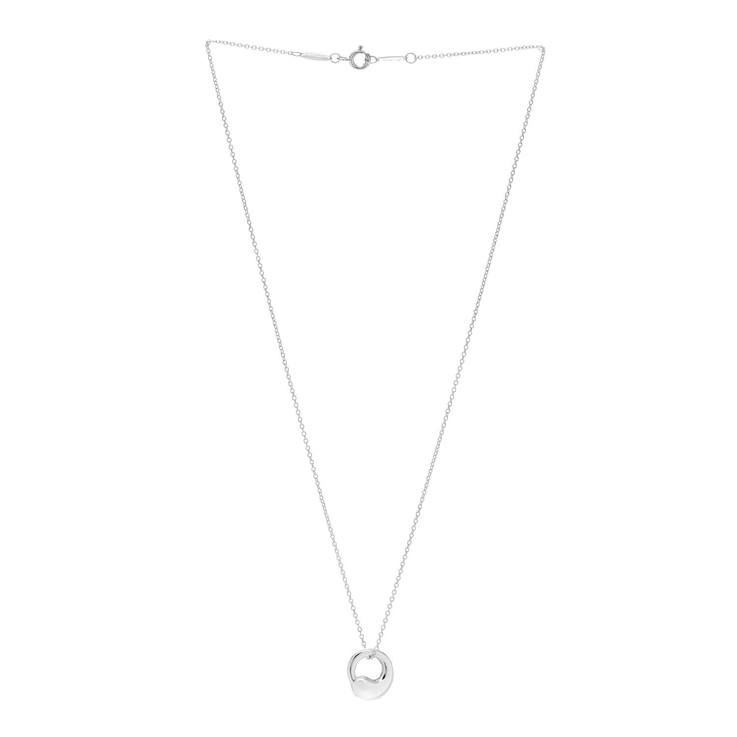 Tiffany Sterling Silver 12mm Elsa Peretti Eternal Circle Pendant Necklace 3 of 6