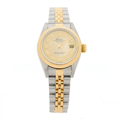 Rolex Stainless Steel 18K Yellow Gold Yellow Mother of Pearl 26mm Oyster Perpetual Datejust Watch 79173 1 of 4