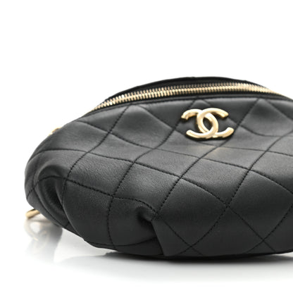 Chanel Lambskin Quilted Resin Bi-Color Waist Bag Fanny Pack Black 9 of 11