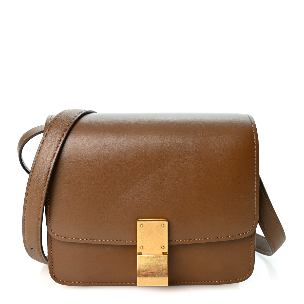 Box Calfskin Small Classic Box Flap Bag Camel