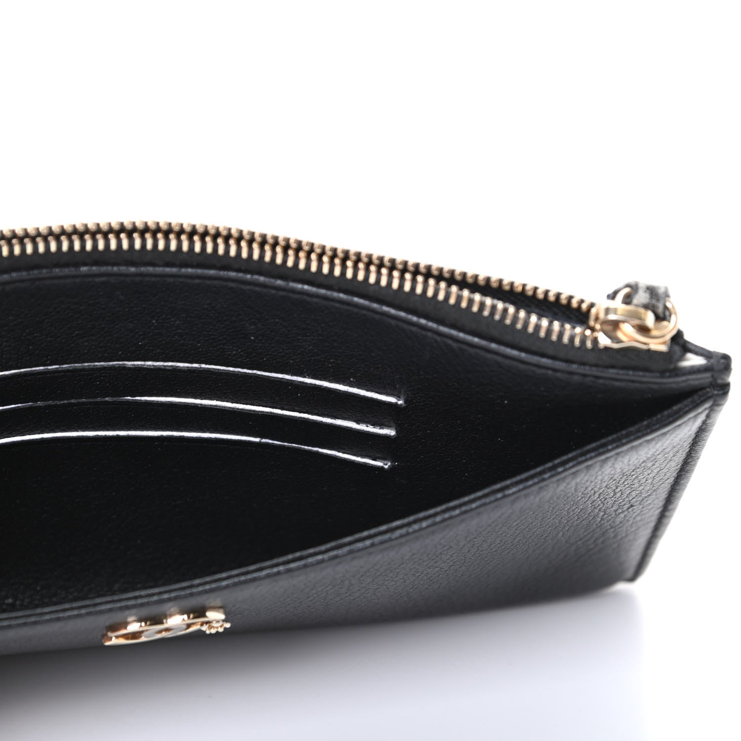 Chanel Goatskin Classic Zip Pouch Black 6 of 9