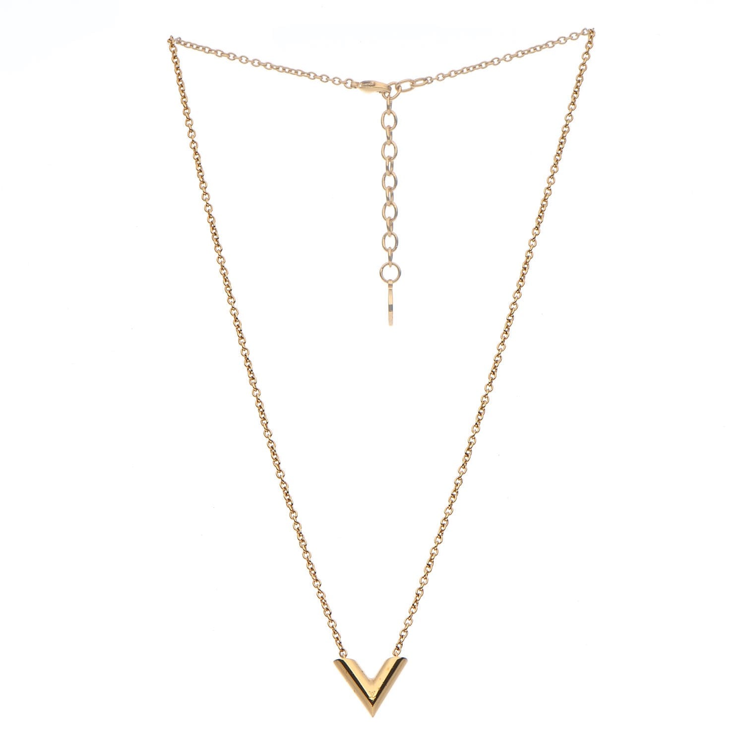 Louis Vuitton Essential V Necklace Gold 3 of 8