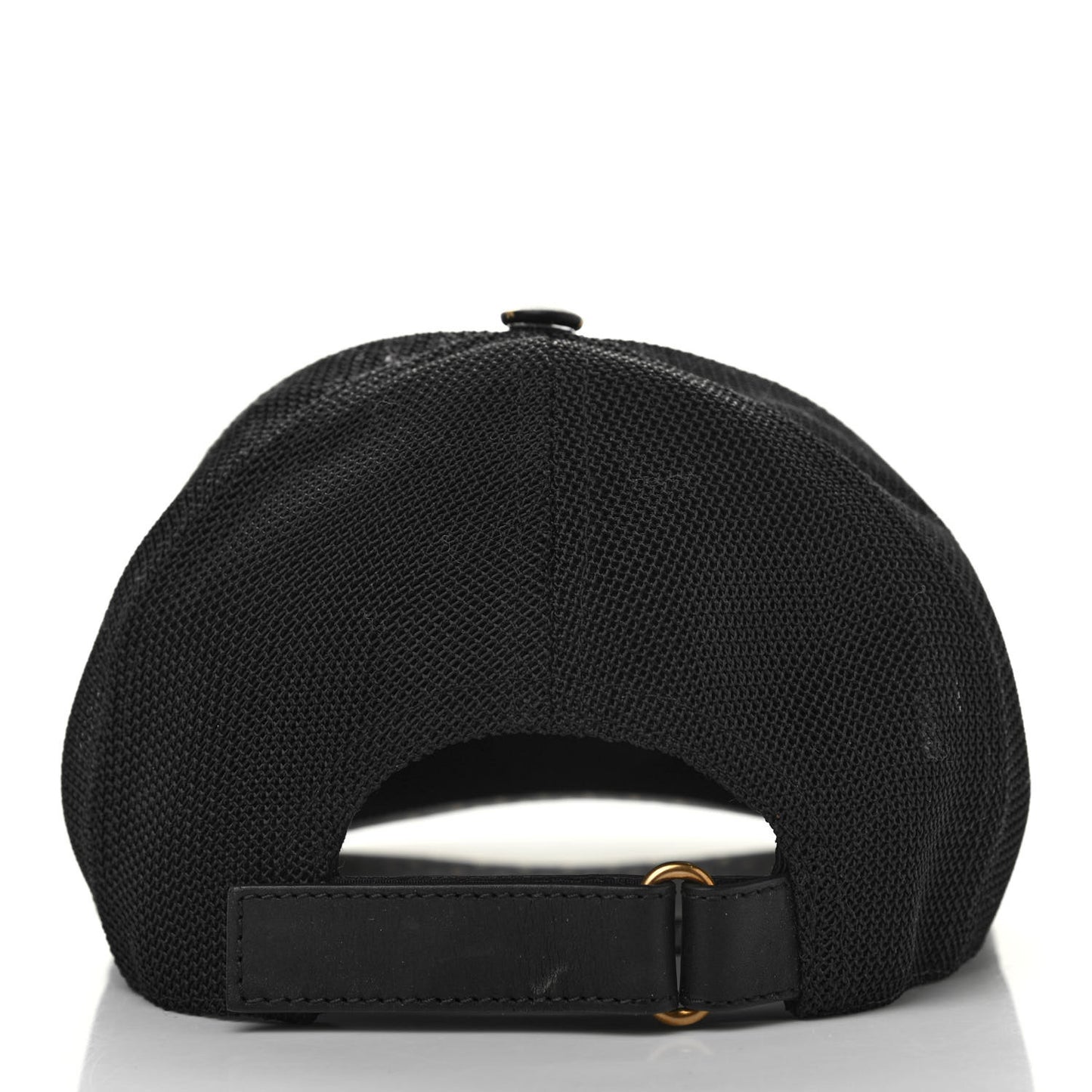 X SEGA Calfskin GUCCY Stars Baseball Hat M Black Gold