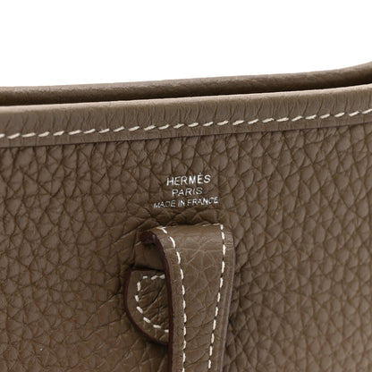 Hermes Taurillon Clemence Amazone Evelyne TPM Etoupe Bleu Indigo 7 of 11