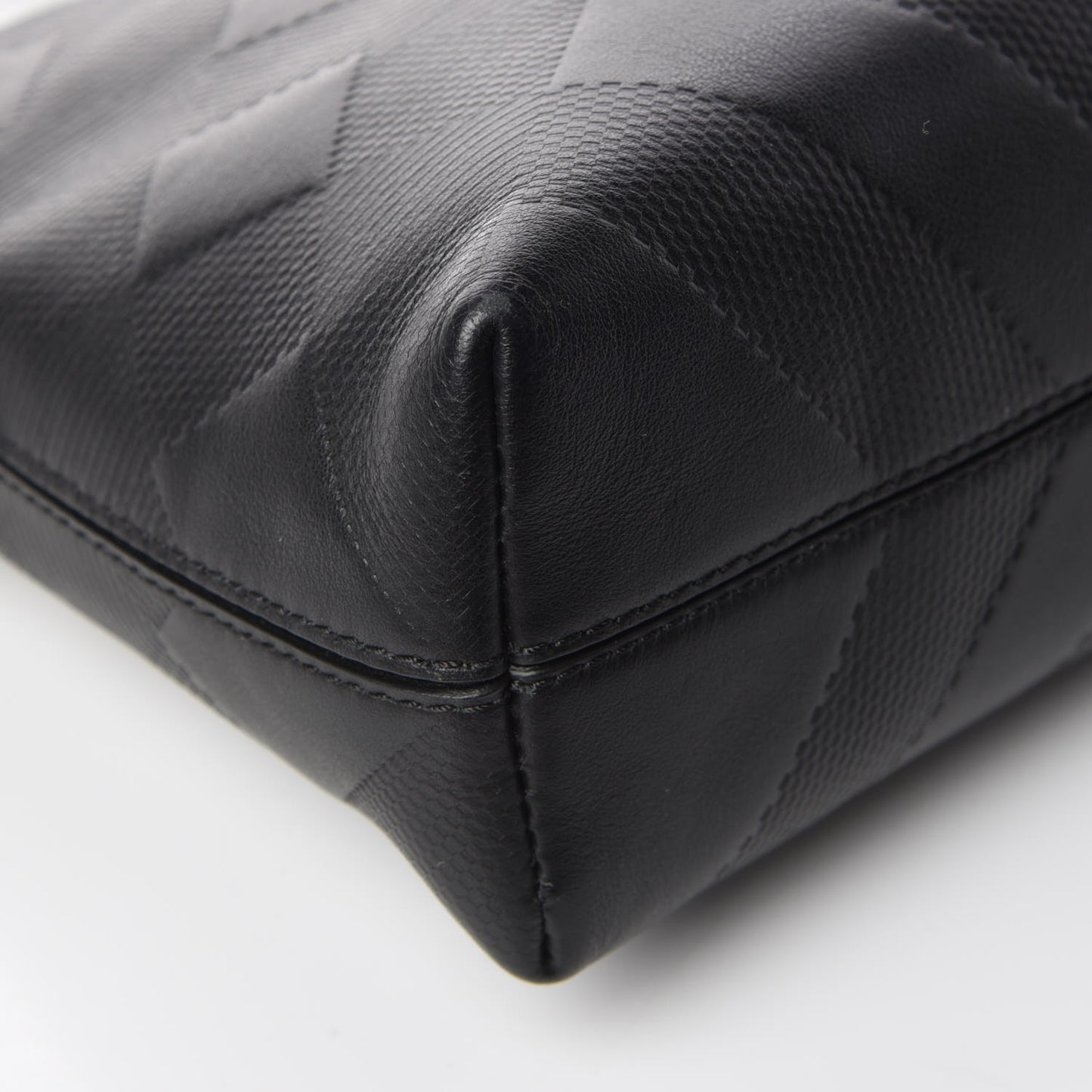 Calfskin Check Embossed Small Chichester Crossbody Clutch Bag Black