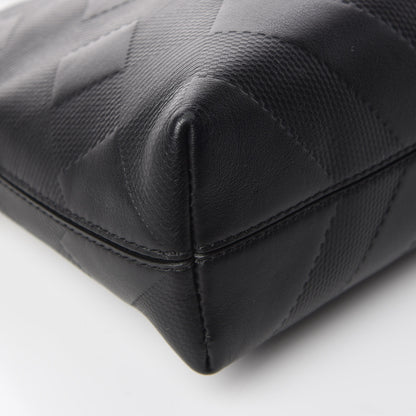 Burberry Calfskin Check Embossed Small Chichester Crossbody Clutch Bag Black 10 of 11
