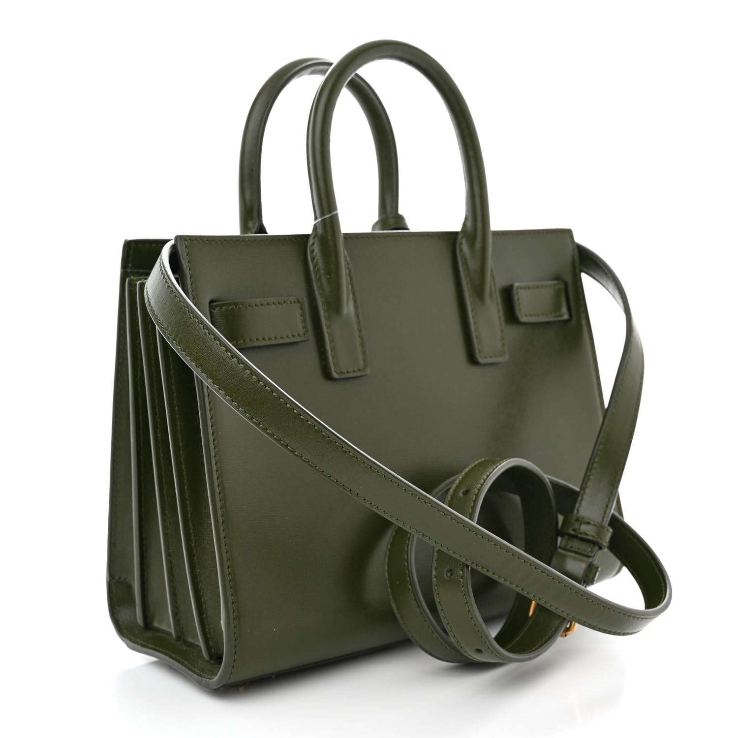 Saint Laurent Calfskin Nano Supple Sac De Jour Green 3 of 10