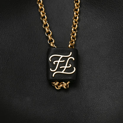 Fendi Vitello Grace King Karligraphy Chain Bucket Bag Black Bisquit 6 of 11