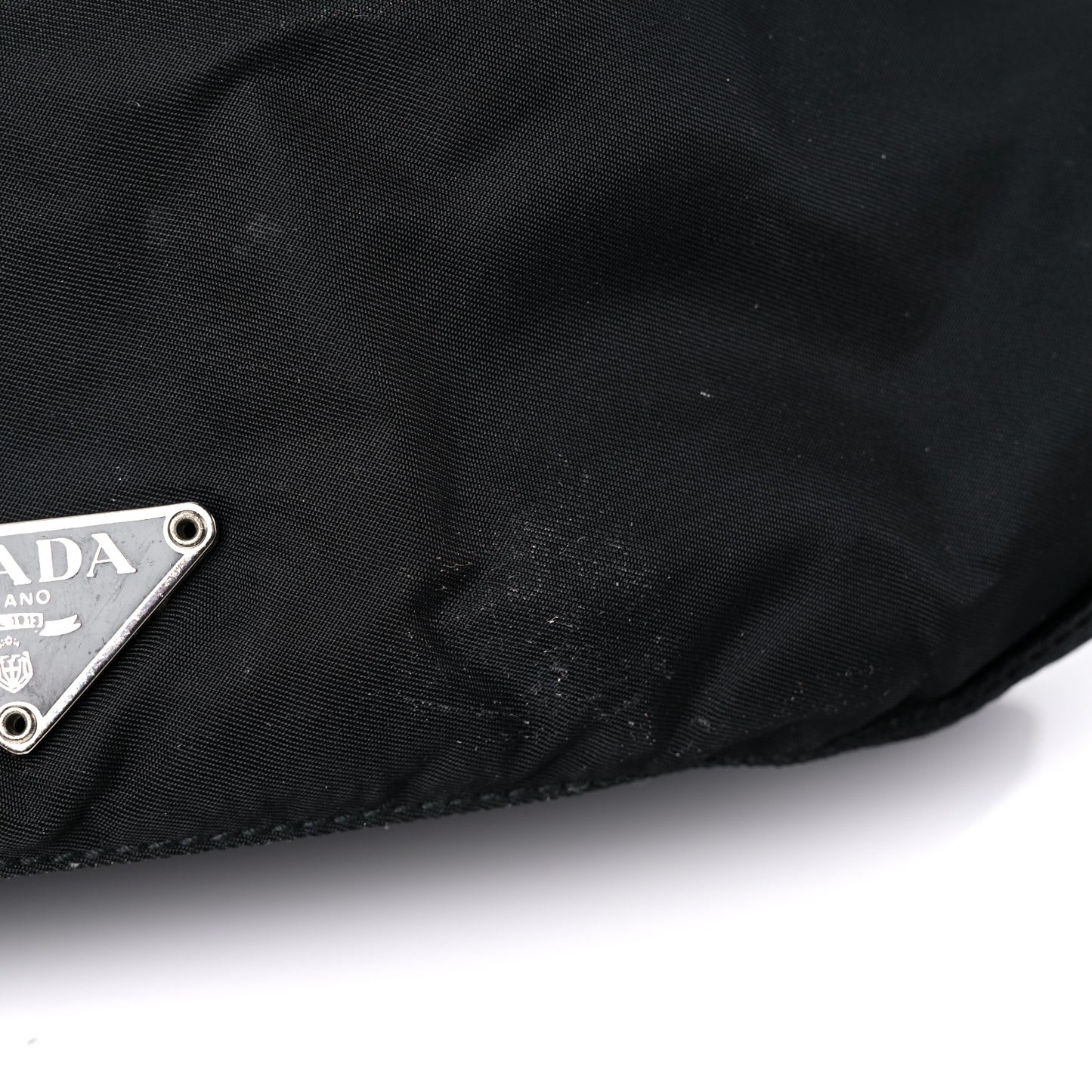 Tessuto Nylon Saffiano Flat Messenger Bag Black