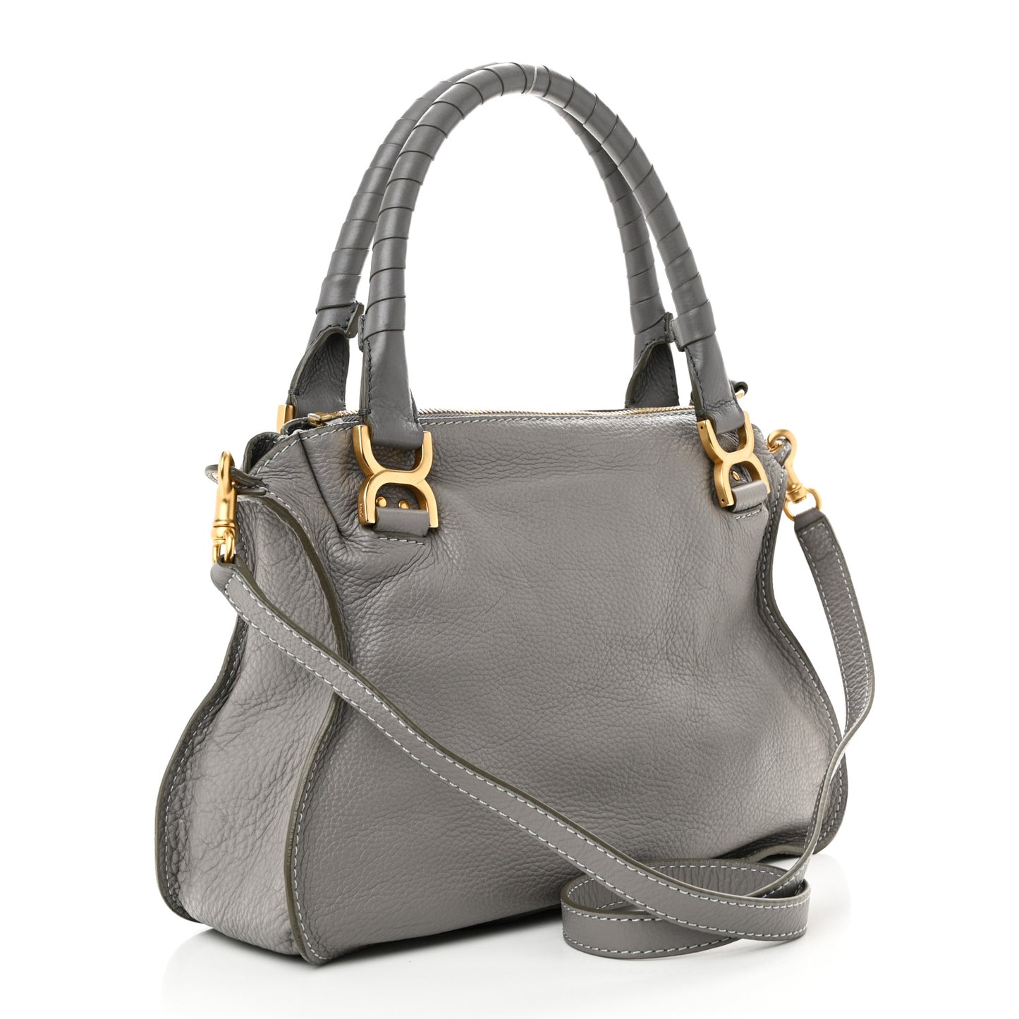 Calfskin Medium Marcie Satchel Cashmere Grey