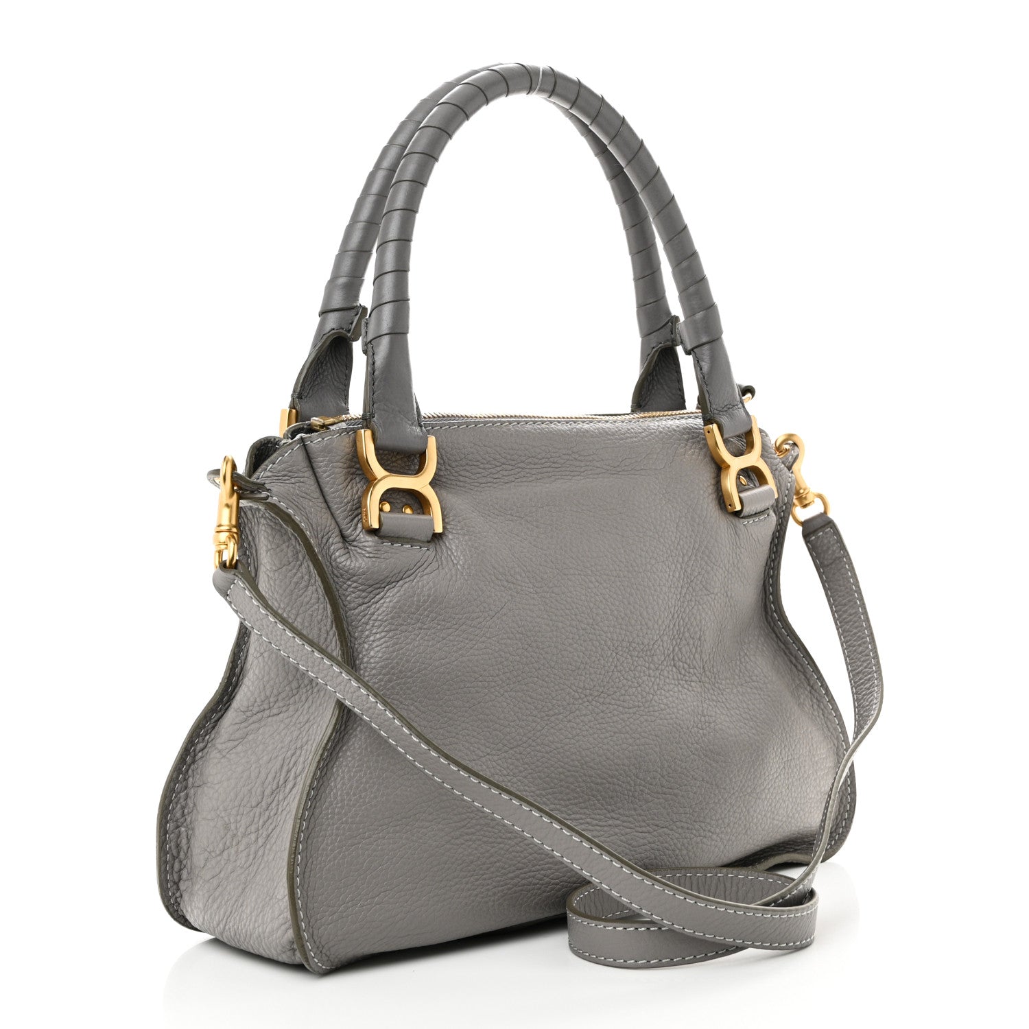 Chloe Calfskin Medium Marcie Satchel Cashmere Grey 3 of 9