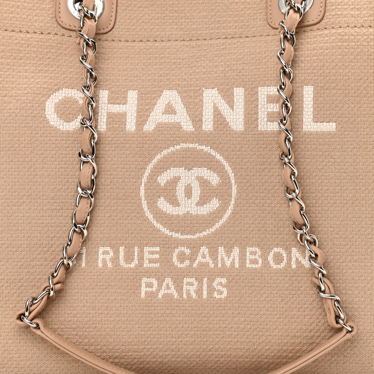 Mixed Fibers Medium Deauville Tote Beige
