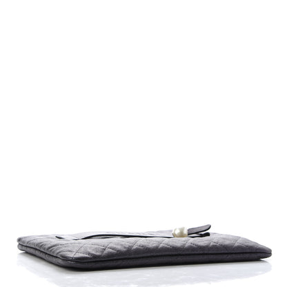 Chanel Iridescent Caviar Medium Night by the C Pouch Clutch Black 4 of 10