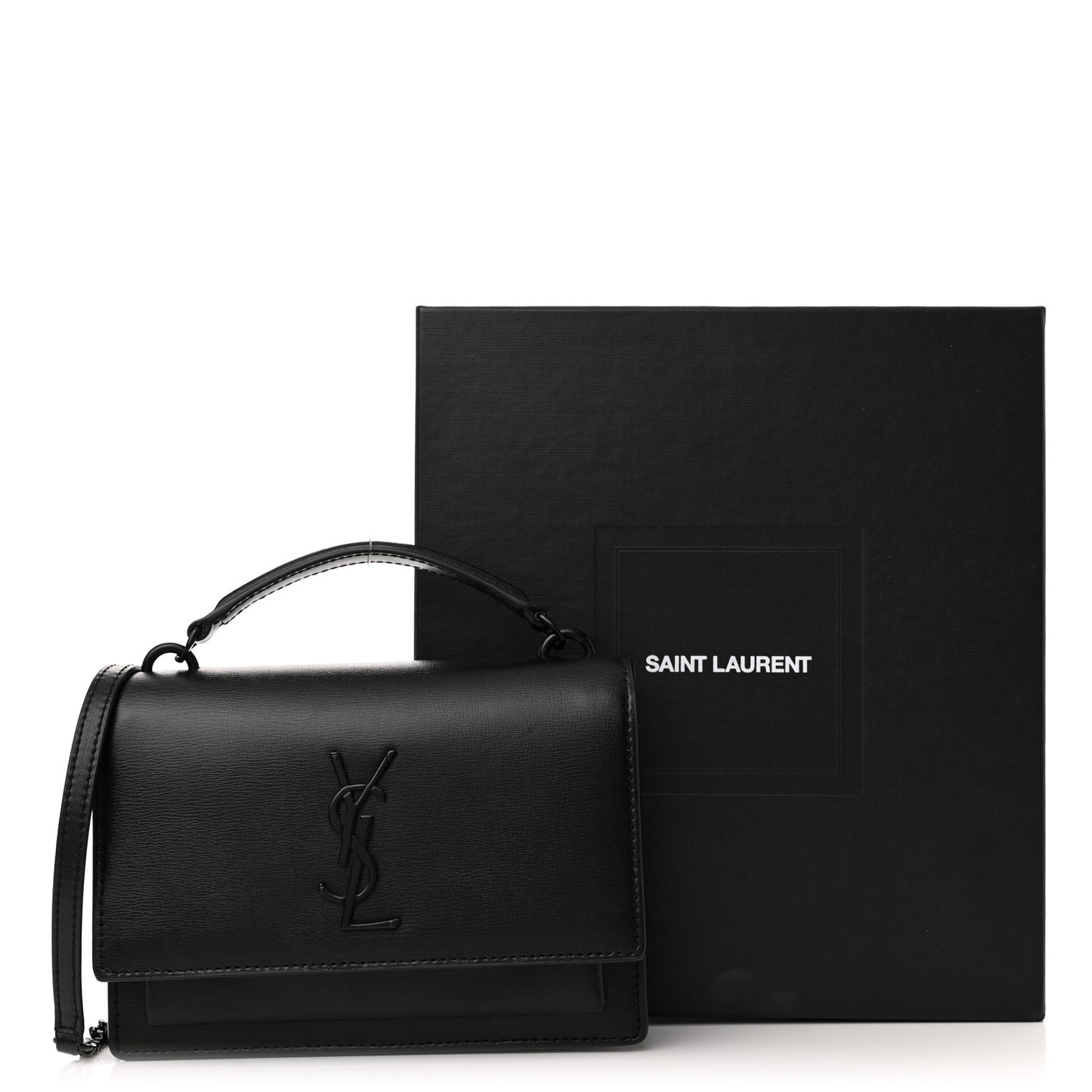 Calfskin Monogram Sunset Chain Wallet Black