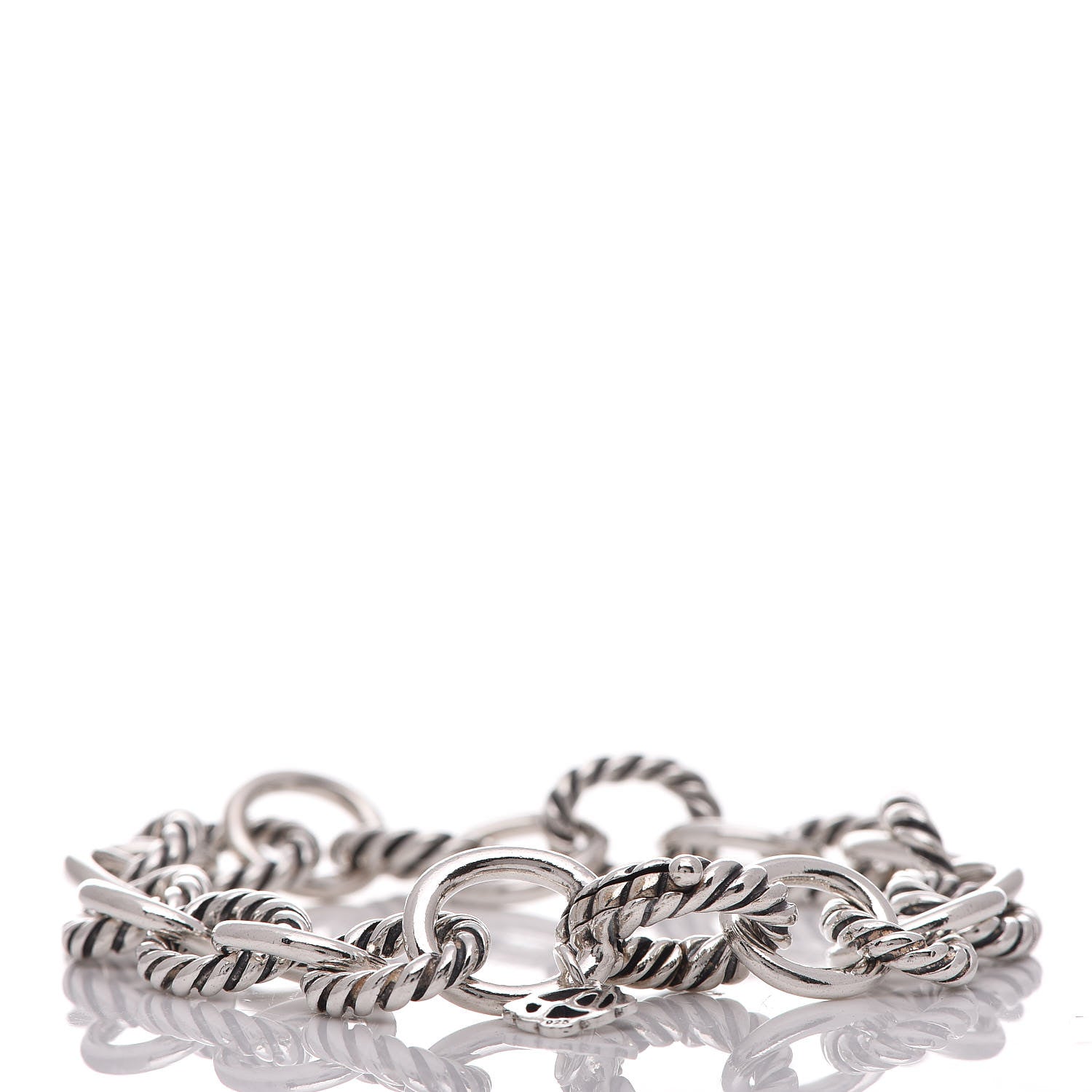 David Yurman Sterling Silver 10mm Medium Oval Link Bracelet 3 of 6