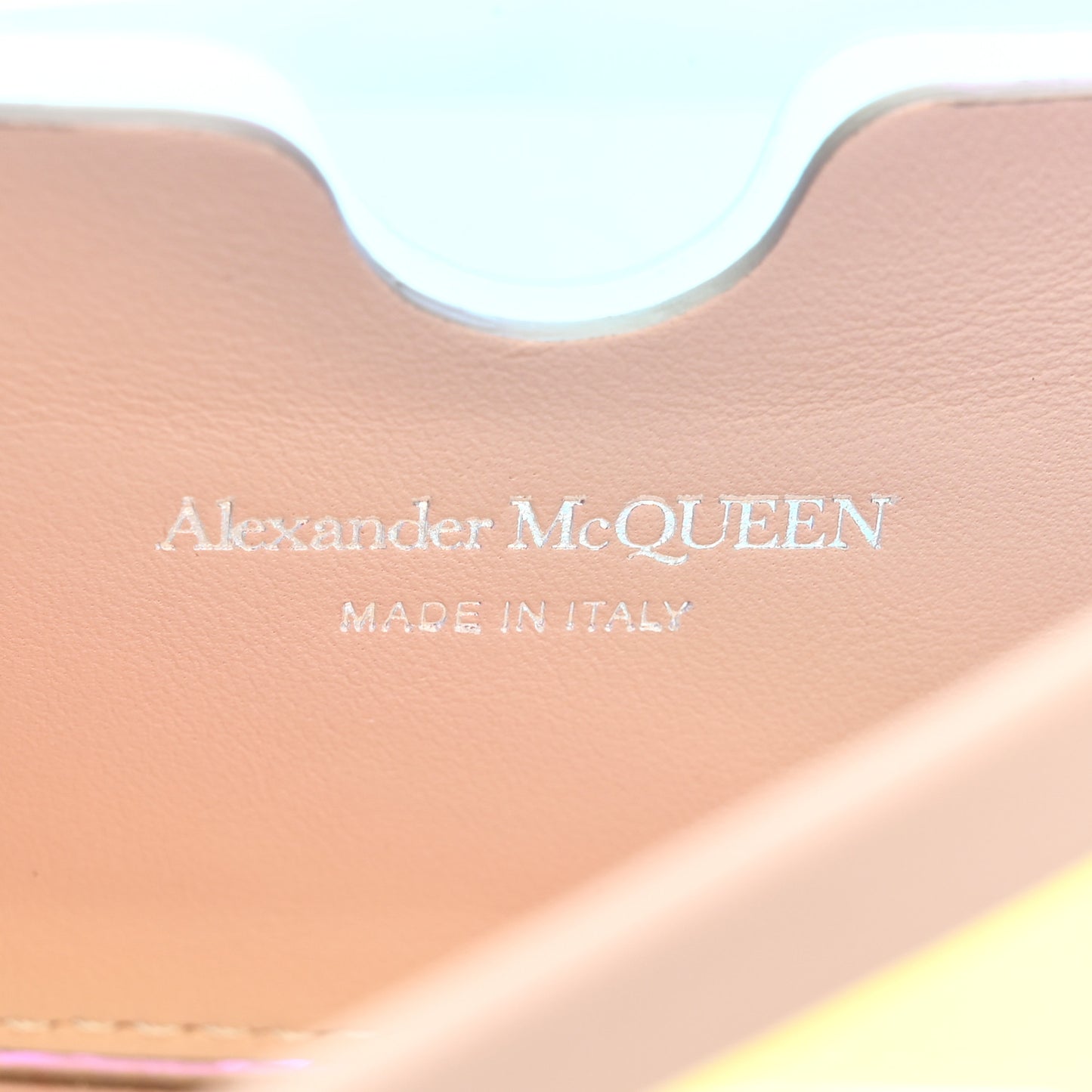 Iridescent PVC Calfskin Mini Knuckle Crossbody