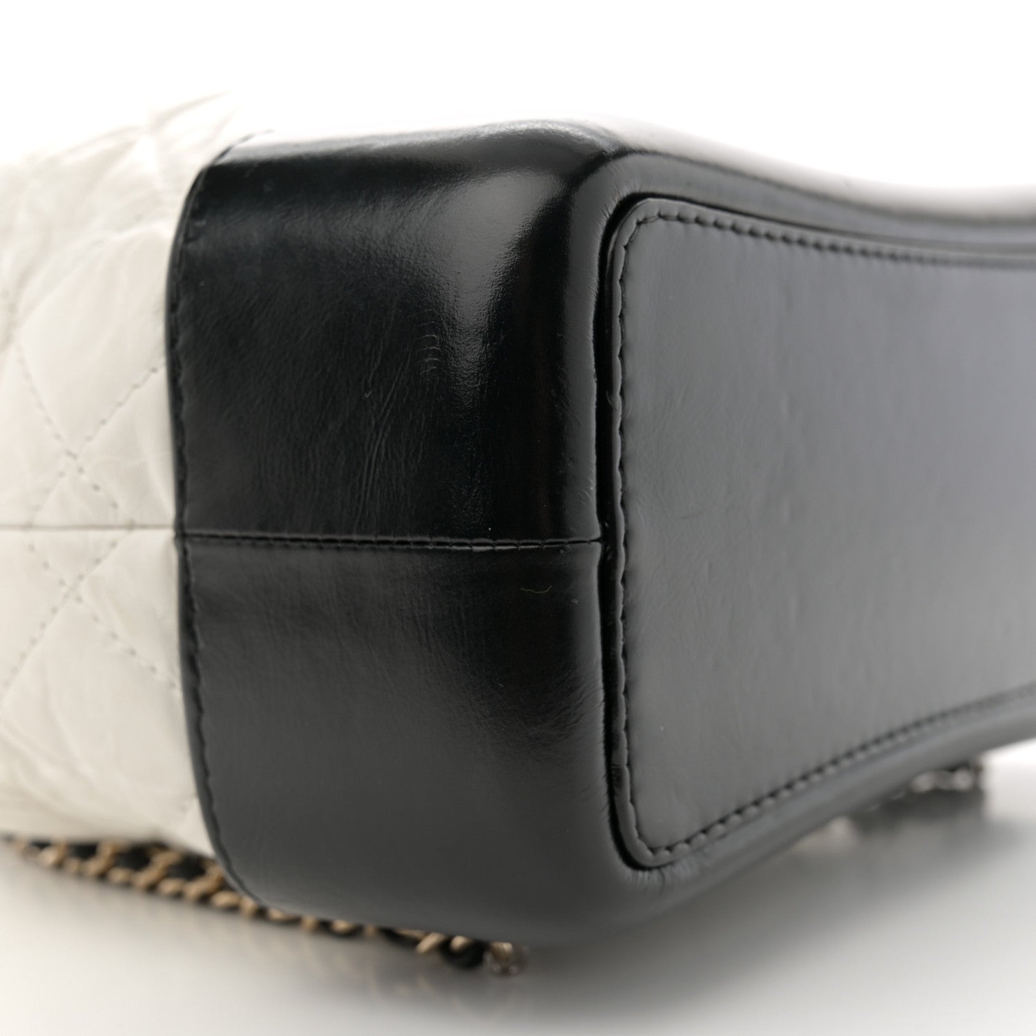 Chanel Aged Calfskin Quilted Small Gabrielle Backpack Black White 9 of 11