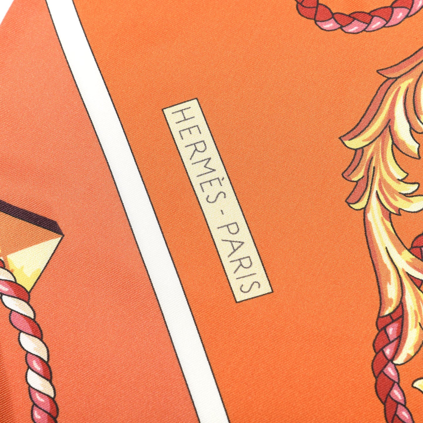 Silk Les Cles Maxi Twilly Cut Corail Orange Rouge