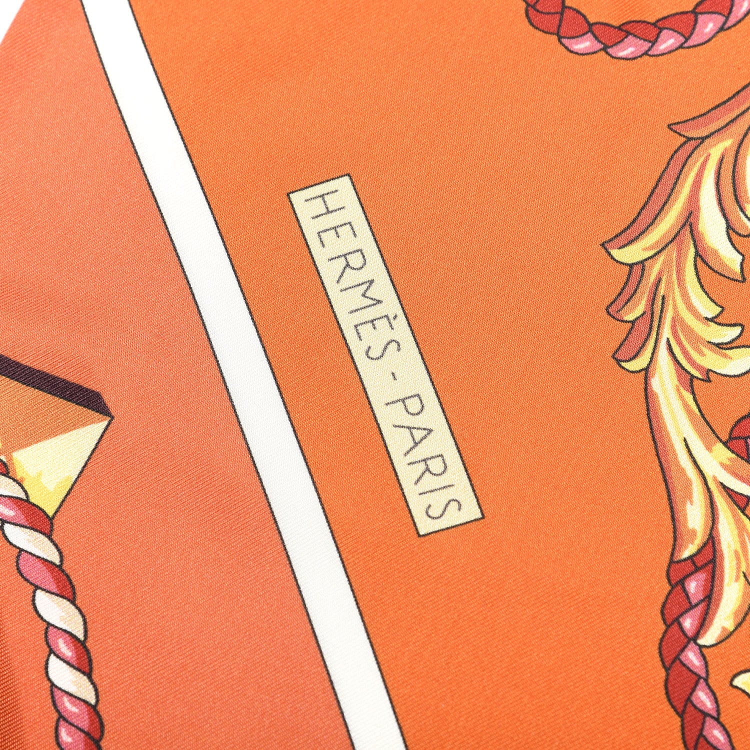 Hermes Silk Les Cles Maxi Twilly Cut Corail Orange Rouge 2 of 4