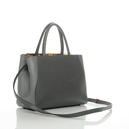 Fendi Vitello Elite Petite 2Jours Tote Grigio Grigio Chiaro 3 of 6