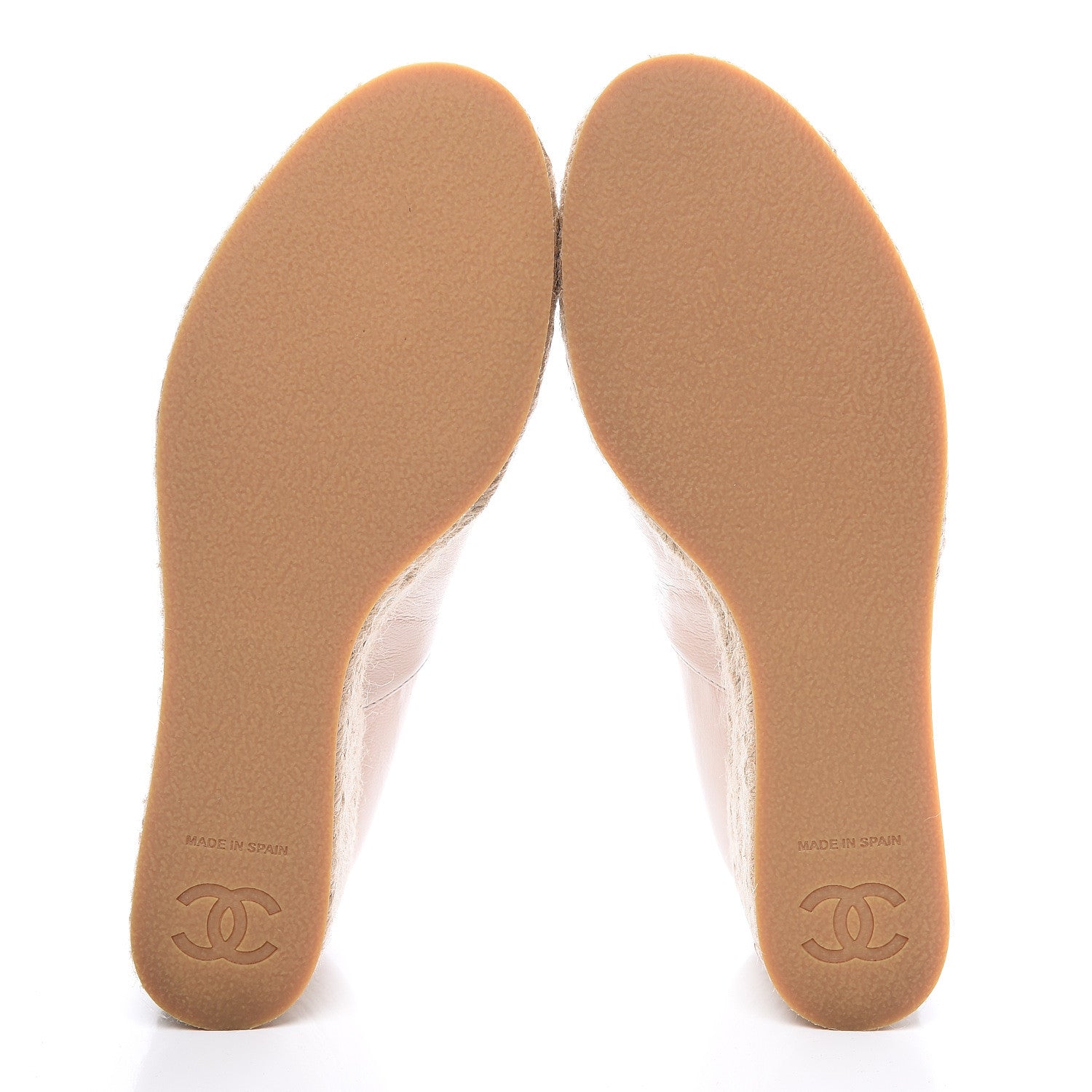 Chanel Lambskin Suede CC Espadrille Wedges 41 Beige Black 5 of 10