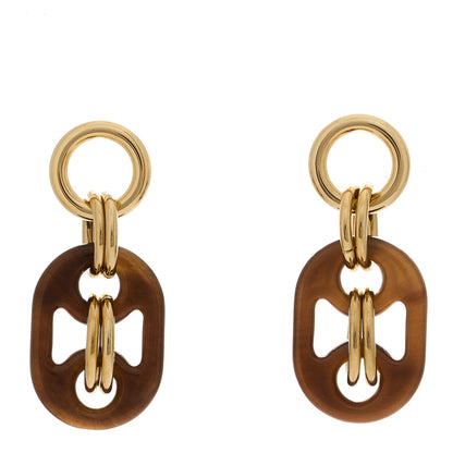 Hermes Permabrass Buffalo Horn Earrings Gold 1 of 5
