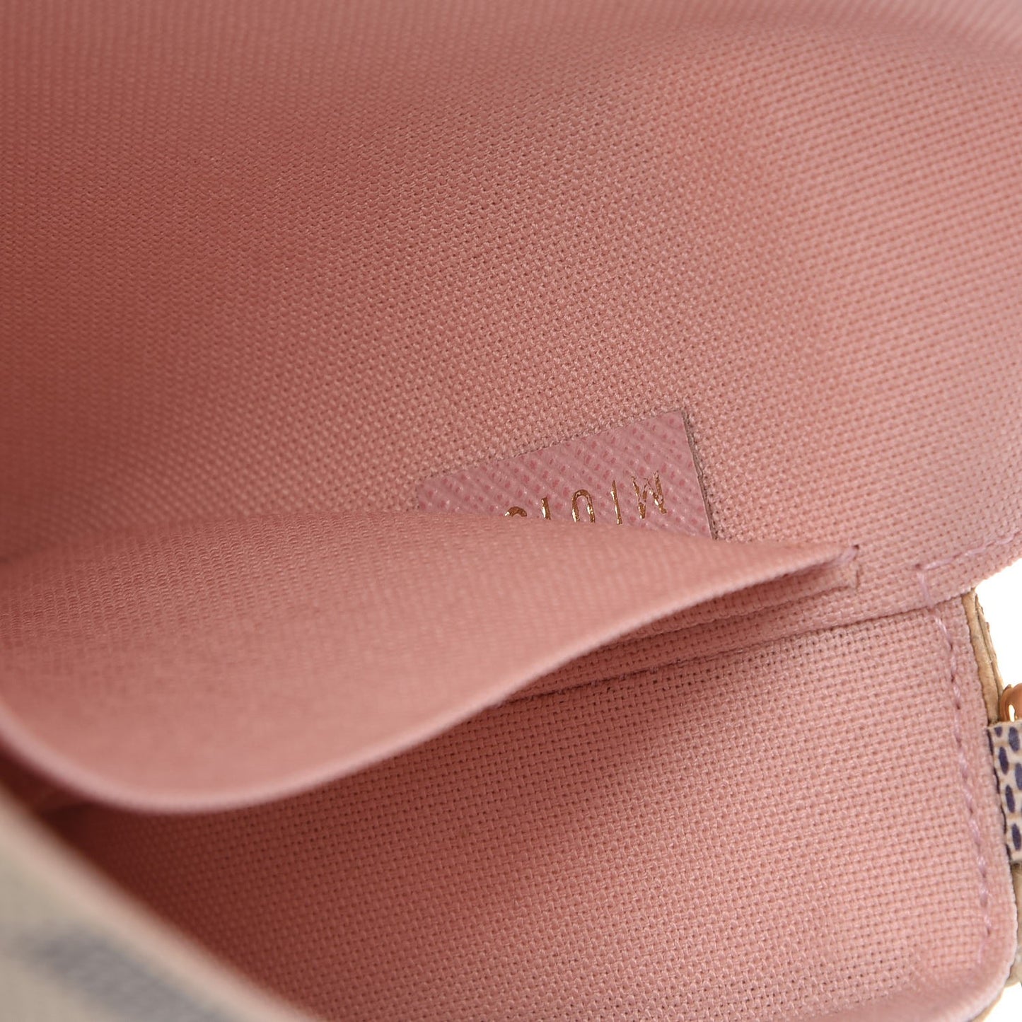 Damier Azur Pochette Felicie Chain Wallet Rose Ballerine