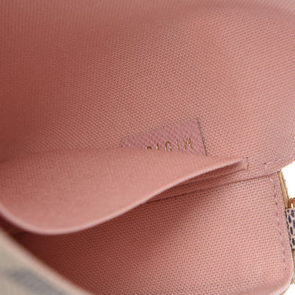 Louis Vuitton Damier Azur Pochette Felicie Chain Wallet Rose Ballerine 9 of 10