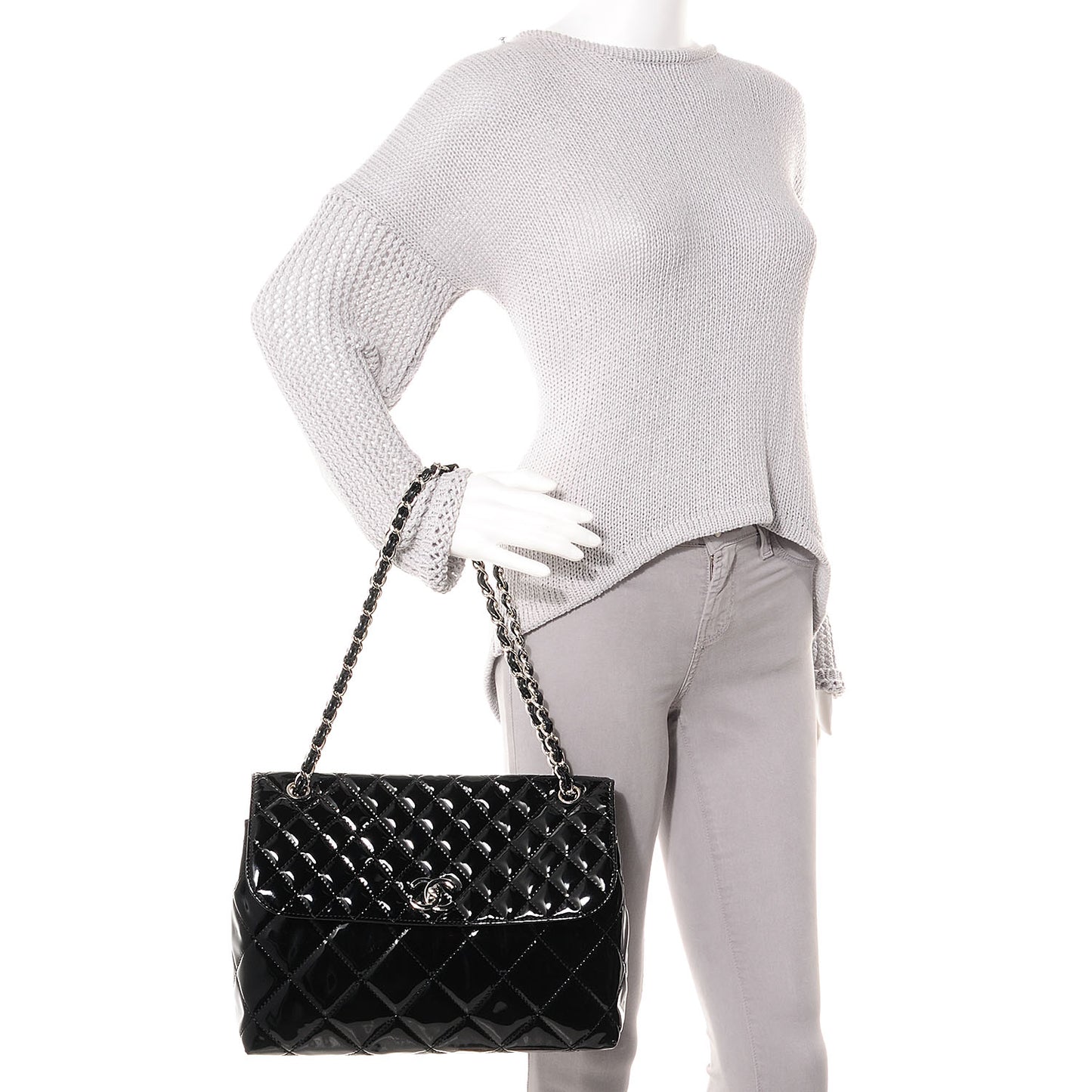 Vinyl Quilted In the Business Flap Bag Black
