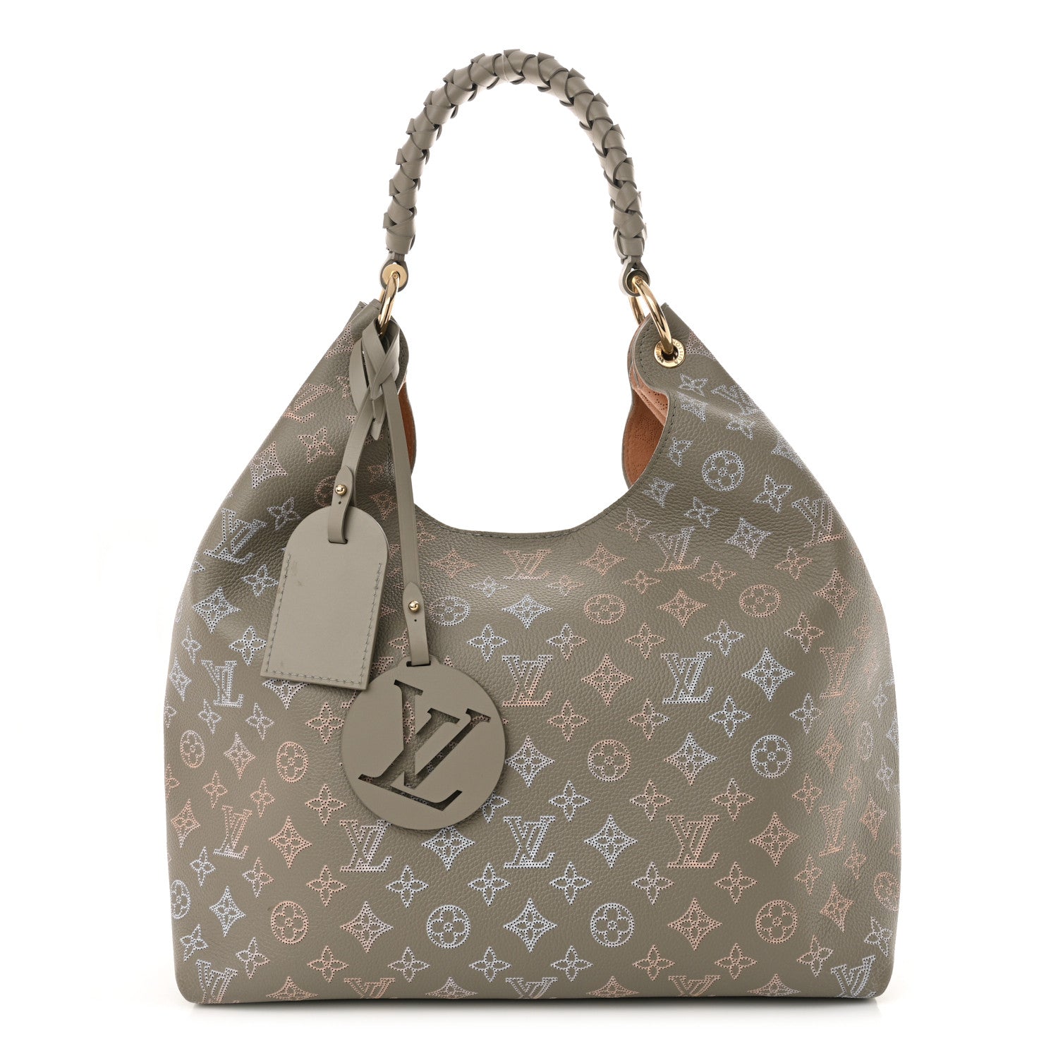 Louis Vuitton Reverse Mahina Carmel Hobo Gray 1 of 11