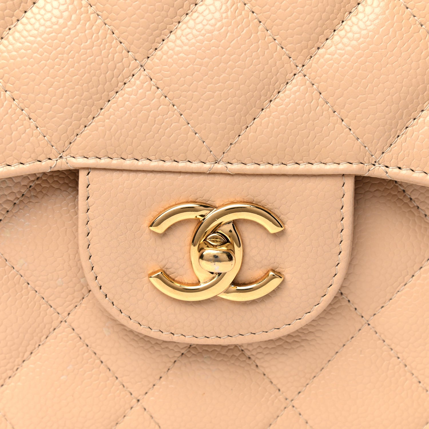 Chanel Caviar Quilted Jumbo Double Flap Beige Clair 9 of 17