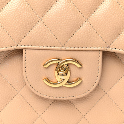 Chanel Caviar Quilted Jumbo Double Flap Beige Clair 9 of 17