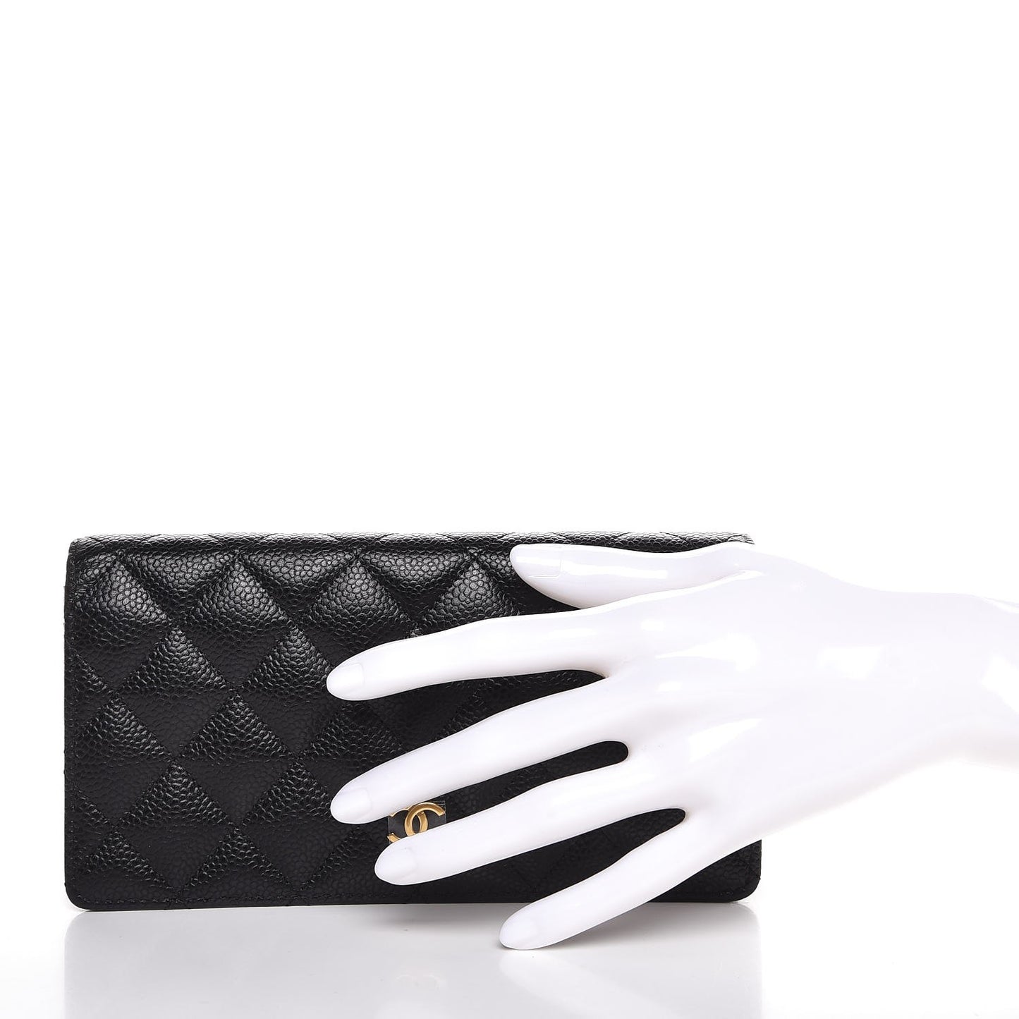 Caviar Quilted Yen Wallet Black