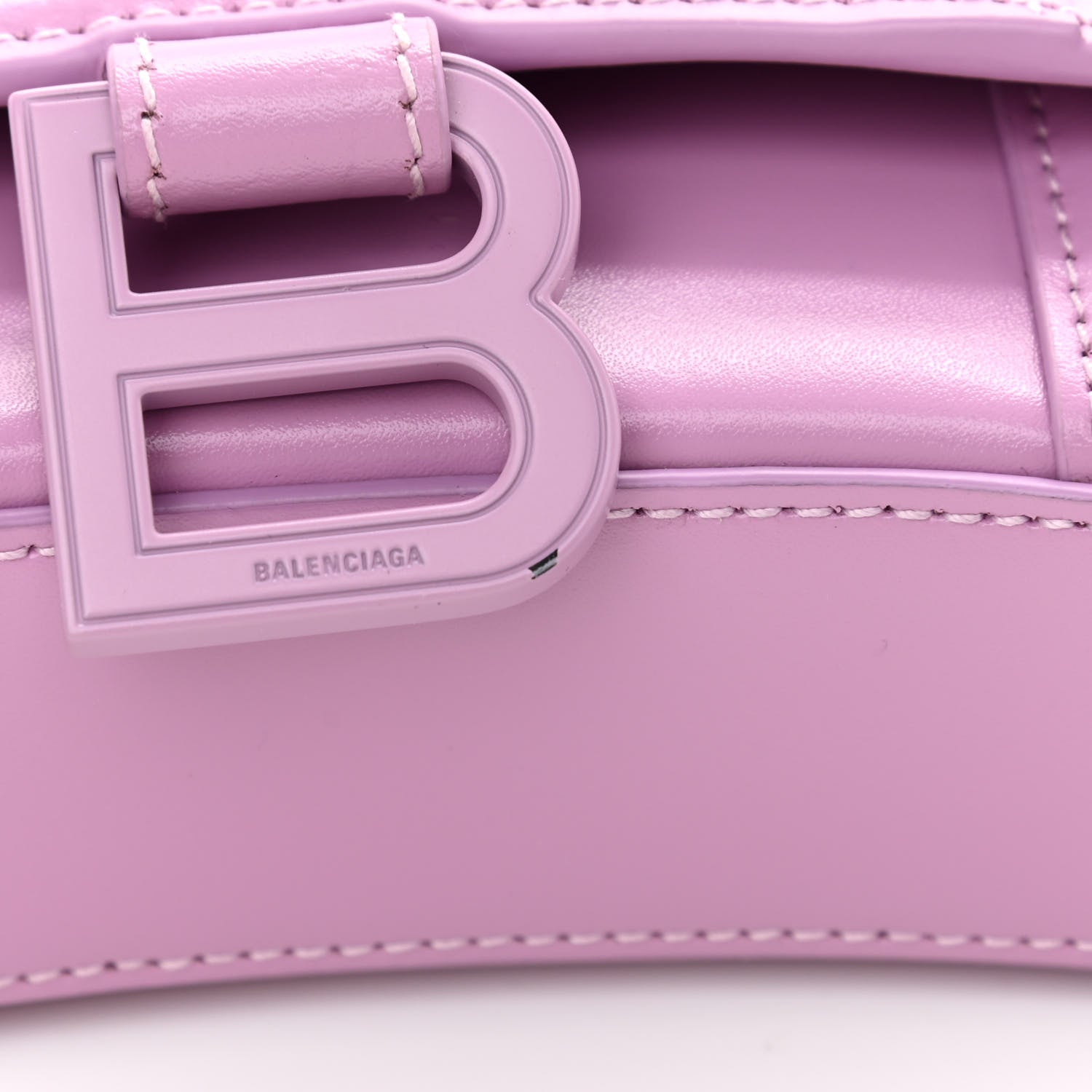 Balenciaga Shiny Box Calfskin Tonal B Hourglass Chain Bag Liliac 8 of 8